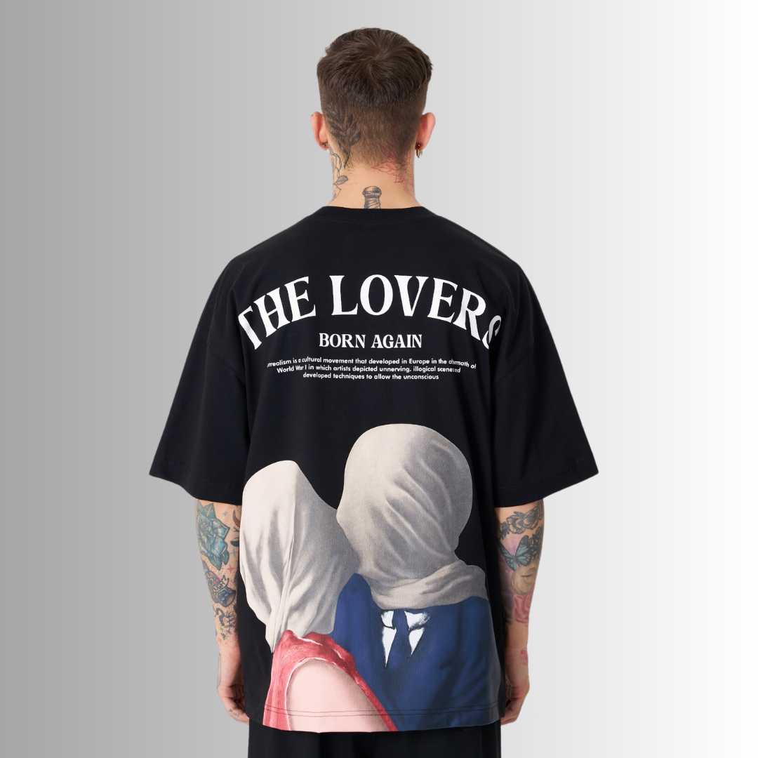 THE LOVERS PATCHED and PRINTED BLACK TEE