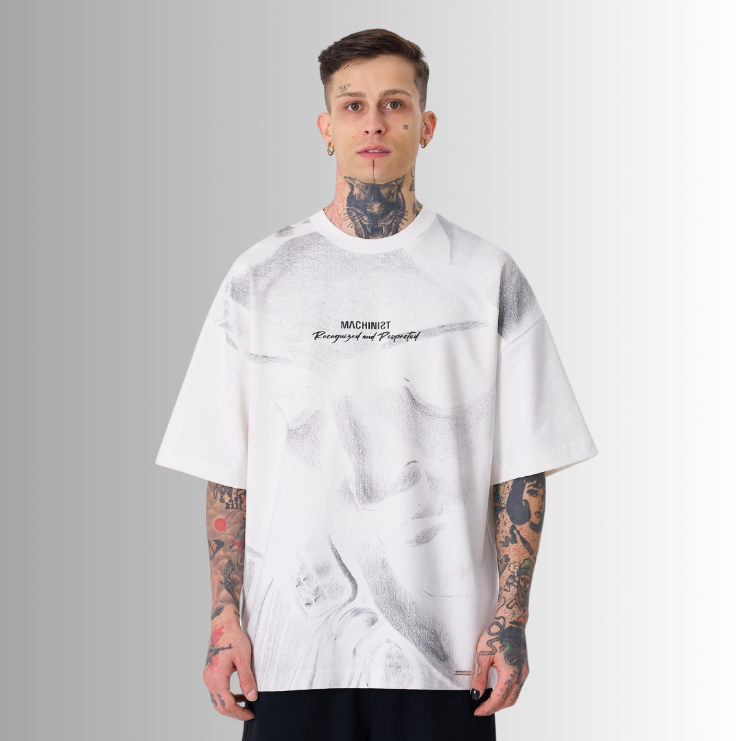 RECOGNIZED and RESPECTED SHIVA PRINTED WHITE TEE