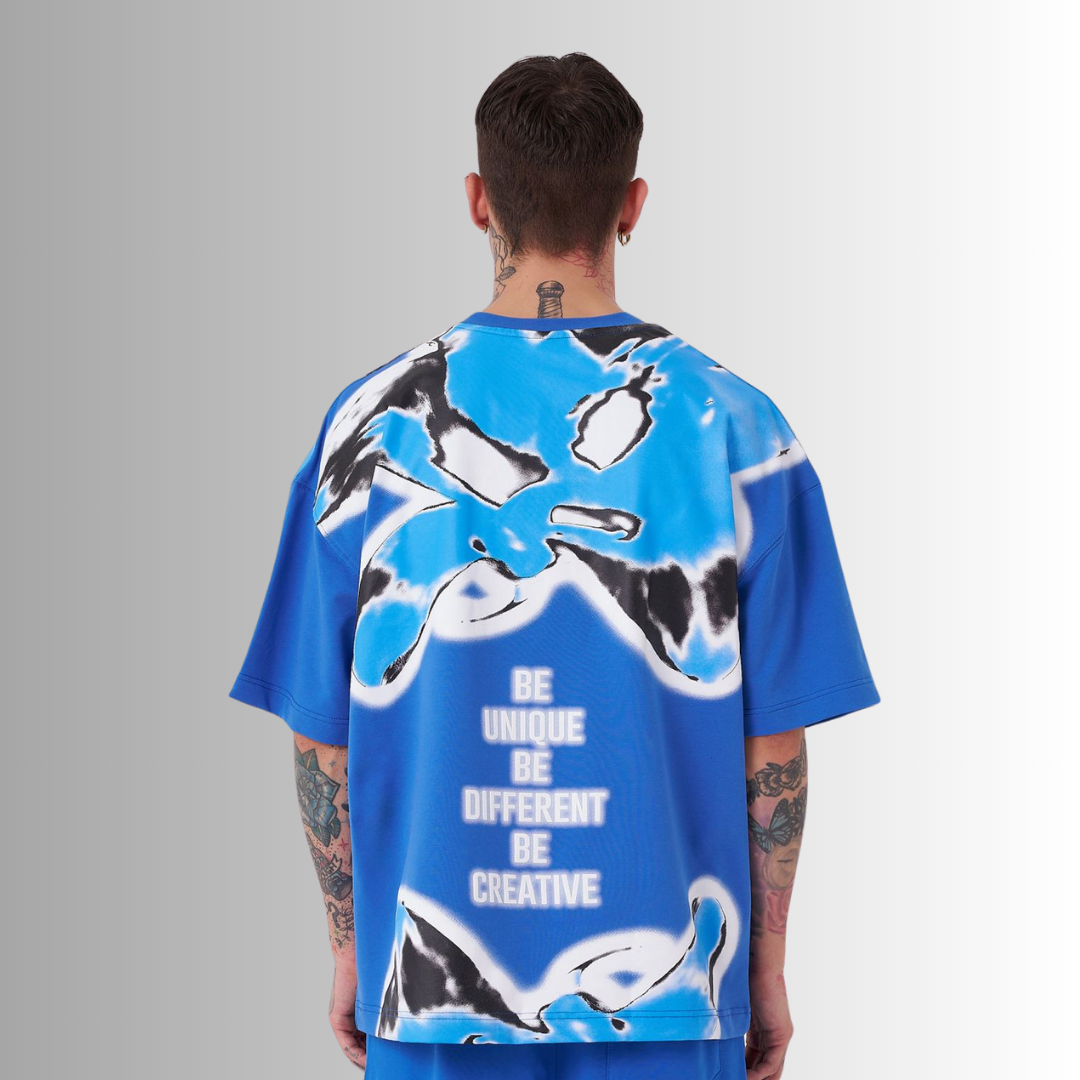 LOTUS CREATIVITY PRINTED BLUE TEE