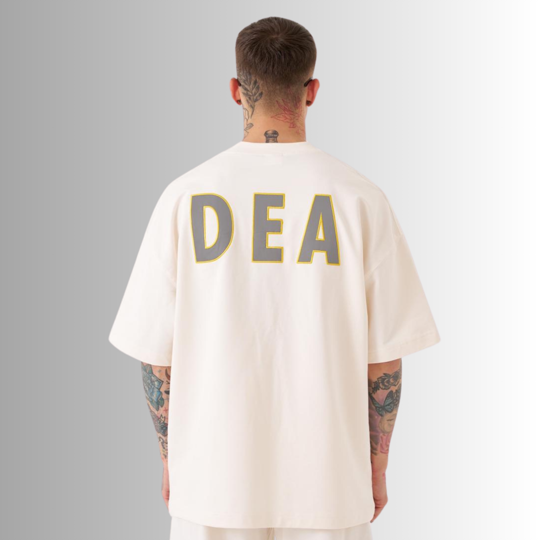 DEA Patched and Embroidered Oversize White T-Shirt