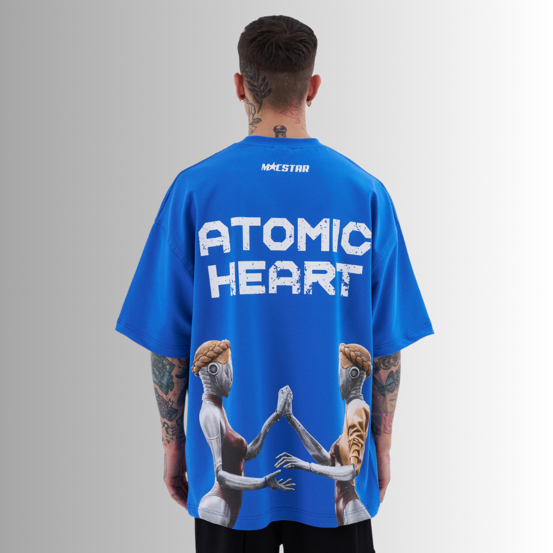 ATOMIC HEART PRINTED BLUE TEE