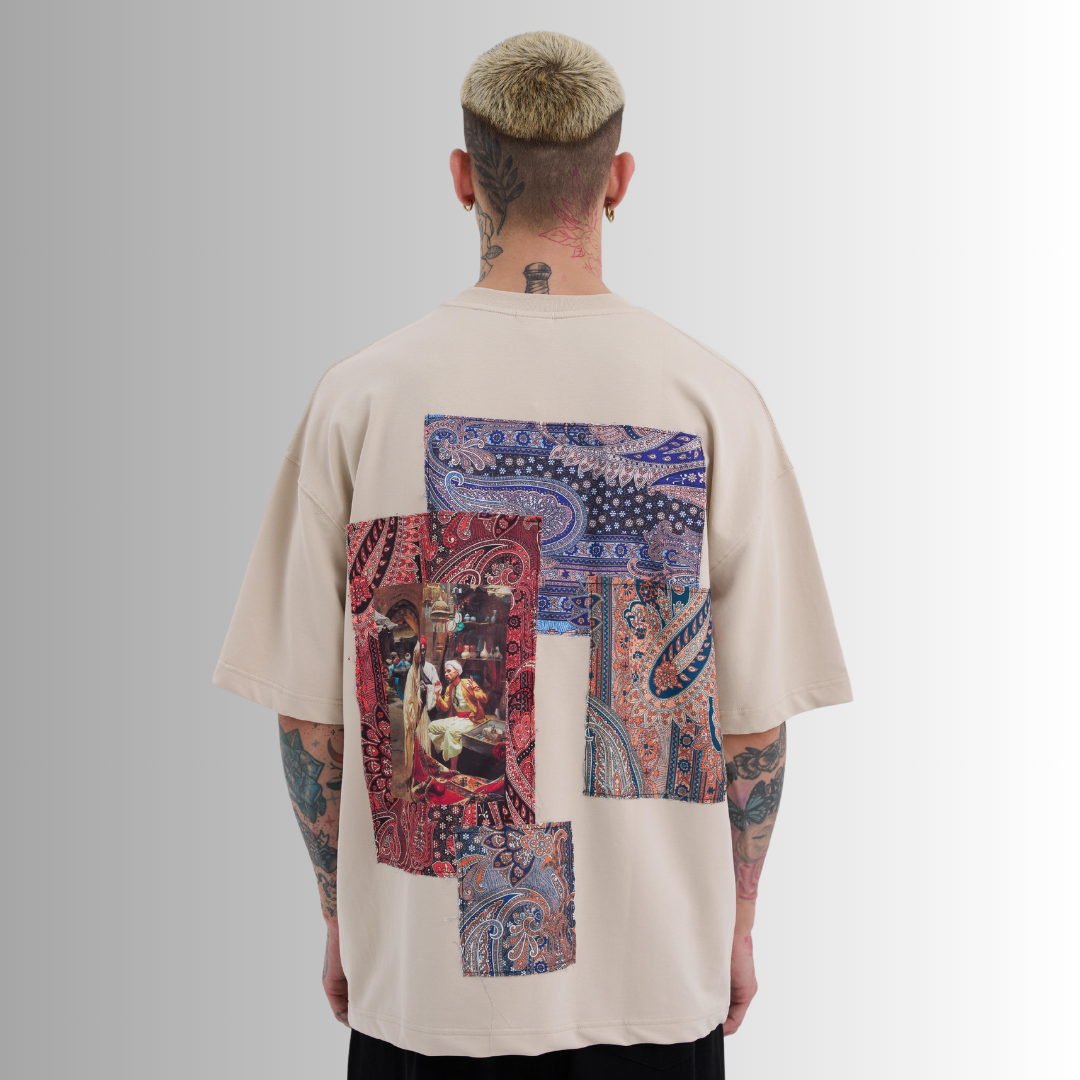 PAISLEY PATCHWORK BEIGE TEE