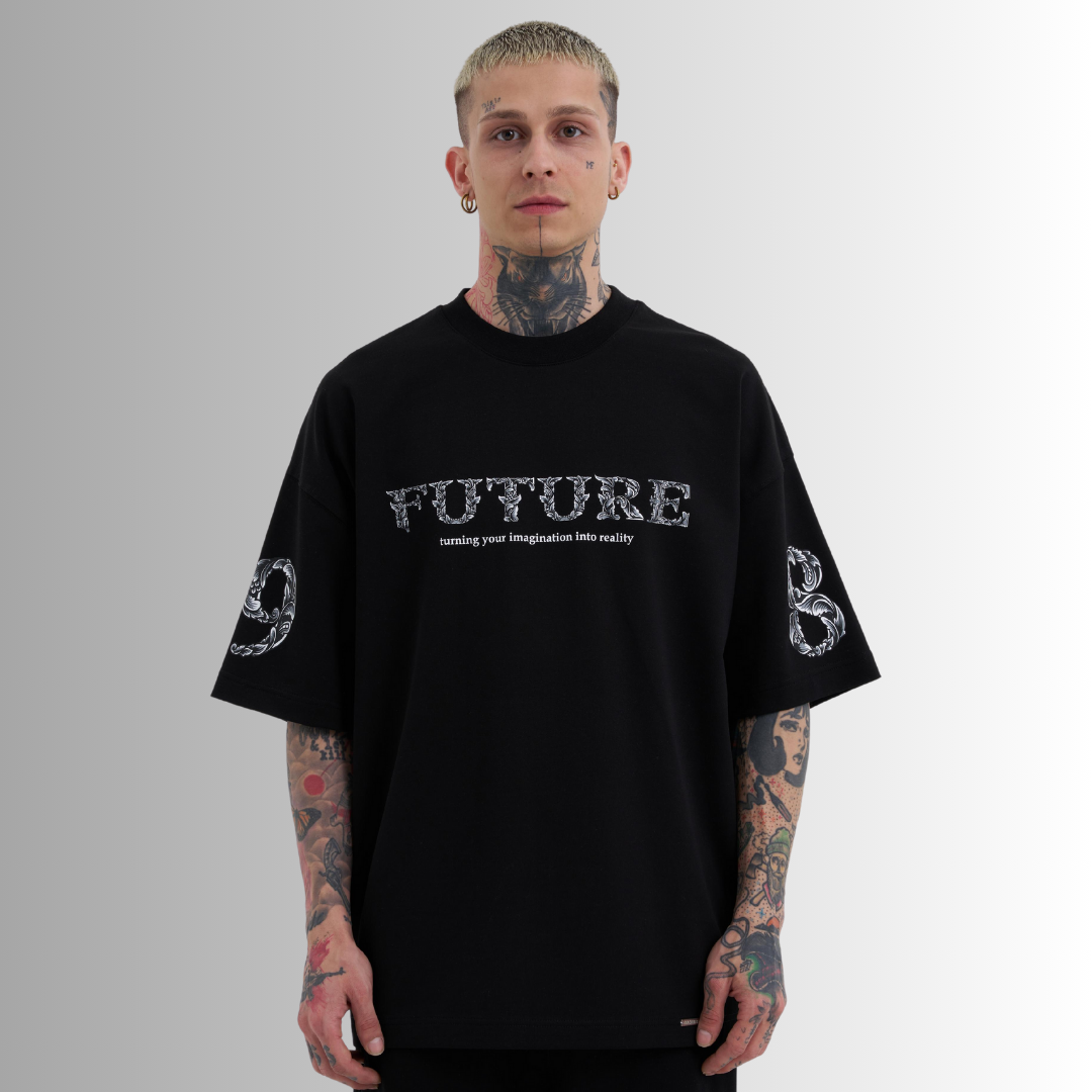 FUTURE 87 PRINTED BLACK TEE