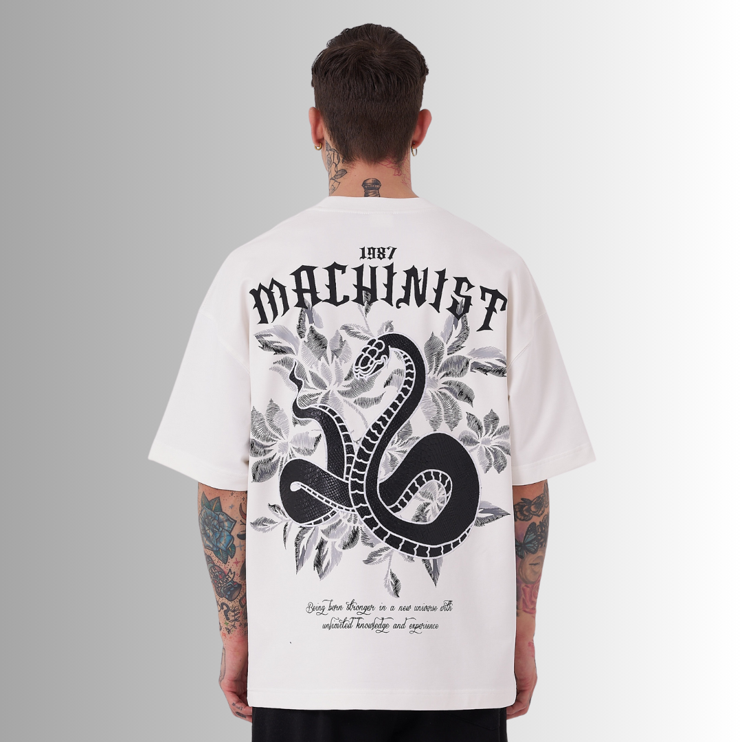 SNAKE SKIN PRINTED WHITE TEE