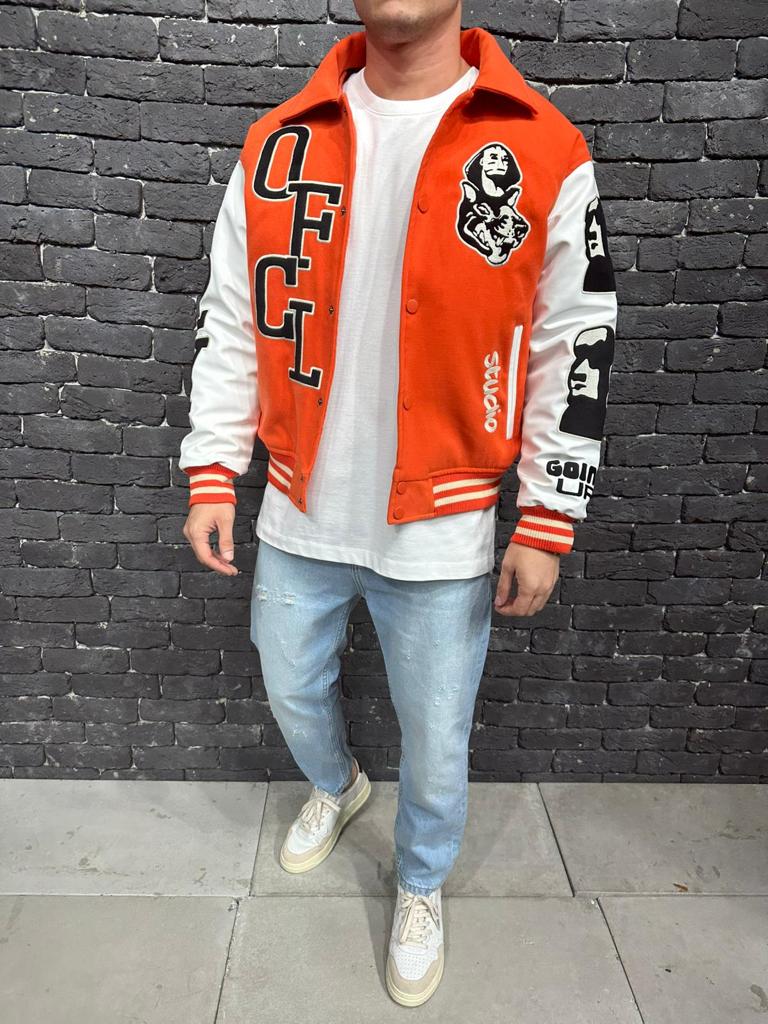 Vanguard Multiple Patch Bomber Orange Jacket