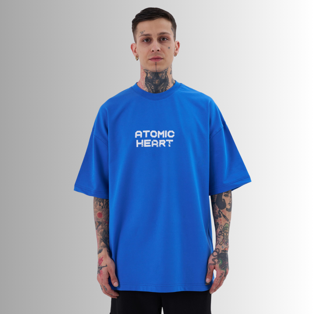 ATOMIC HEART PRINTED BLUE TEE