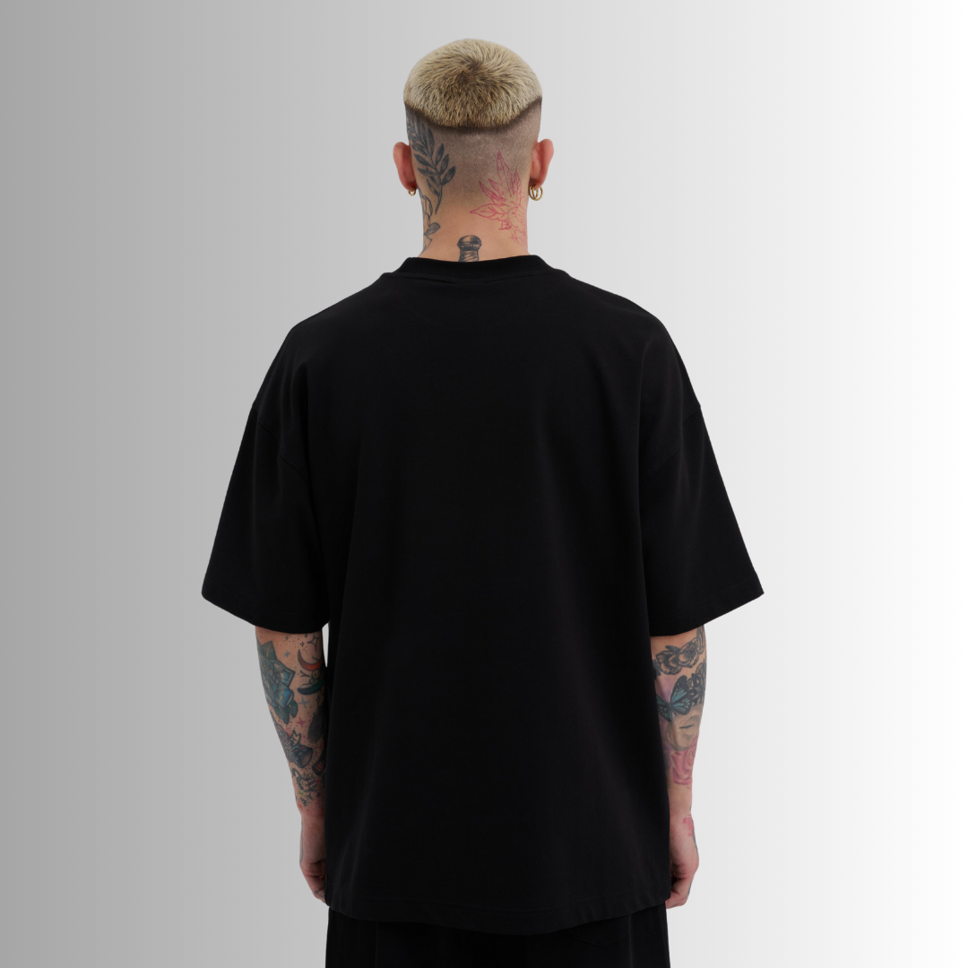 SNAKE FACE PRINTED BLACK TEE