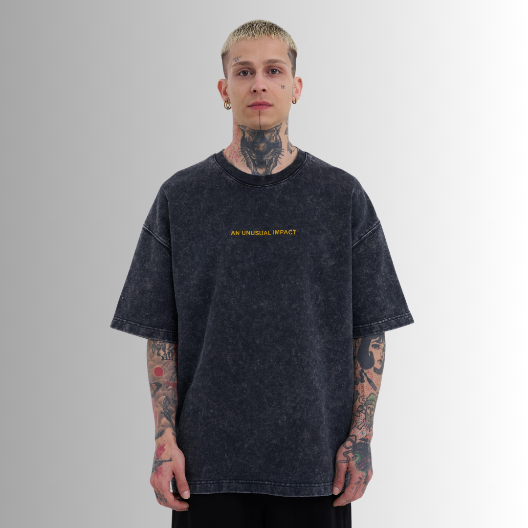 BLOCKBUSTER PRINTED and WASHED ANTHRACITE TEE