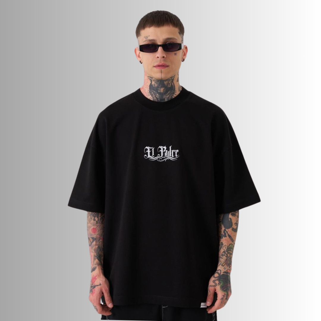 El Padre Printed Oversize Black T-Shirt