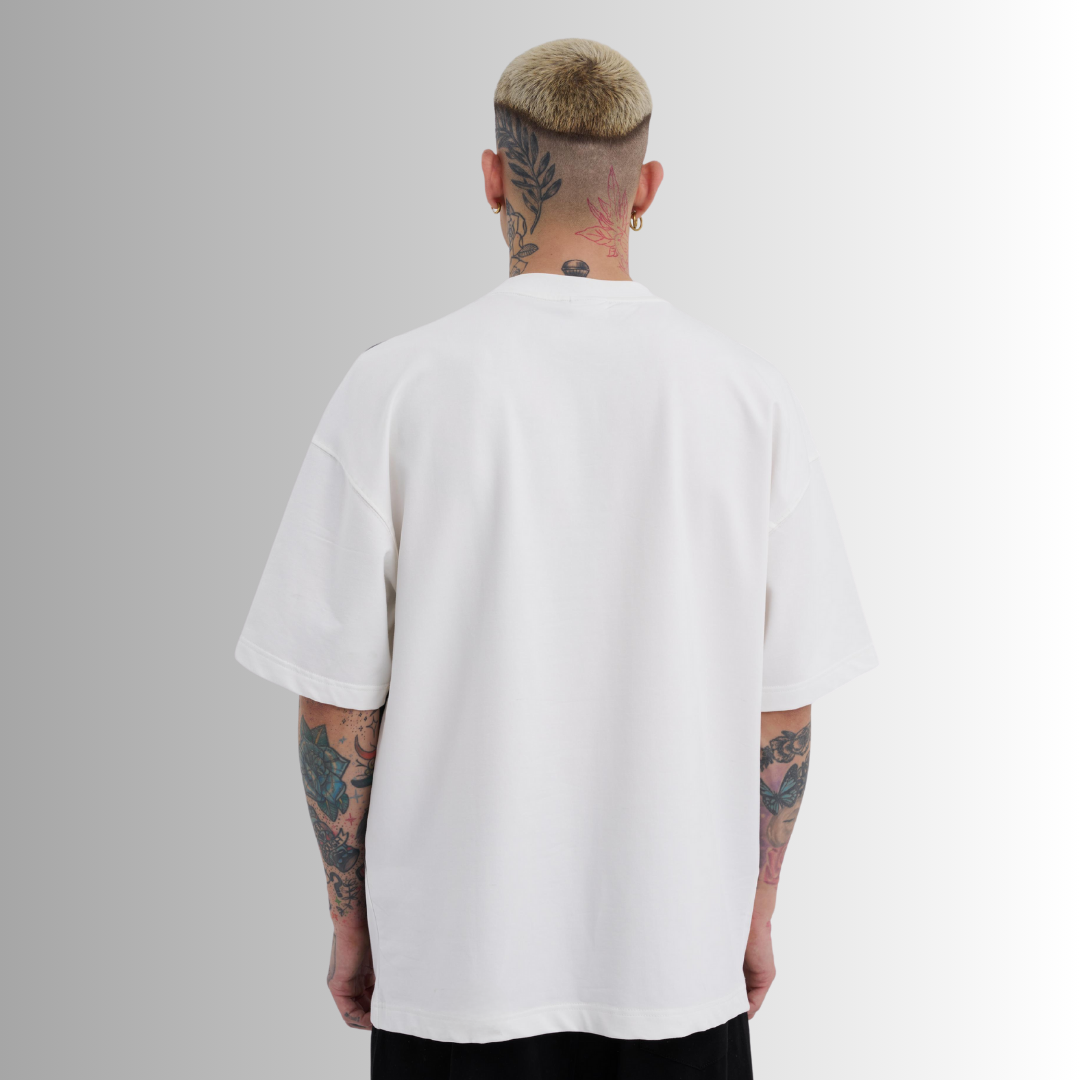 SNAKE FACE PRINTED WHITE TEE