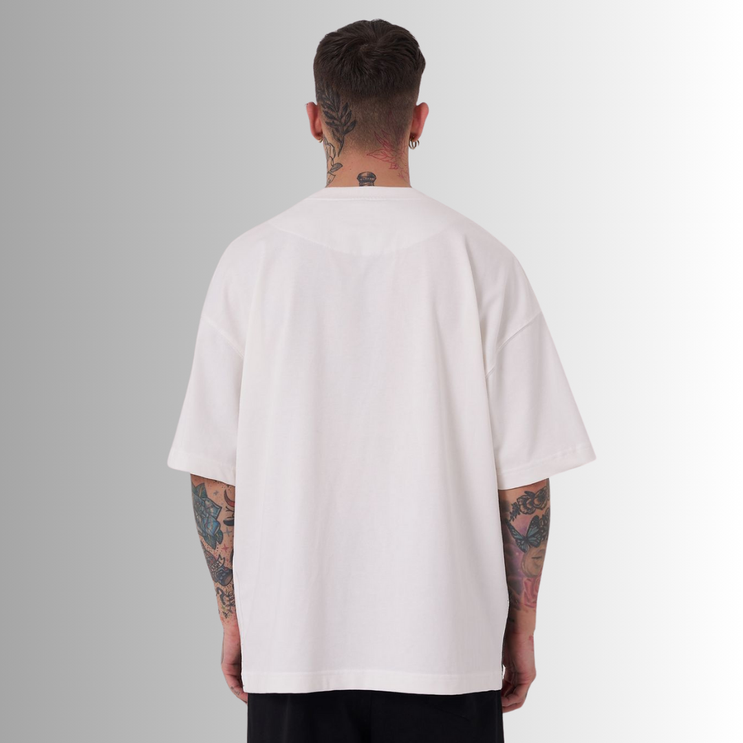 PLATON EMBROIDERED and PRINTED WHITE TEE