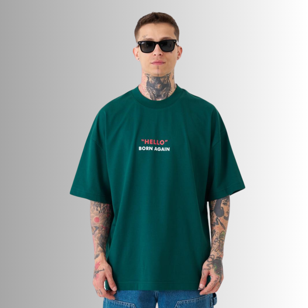 Scarface Printed Oversize Oil Green T-Shirt