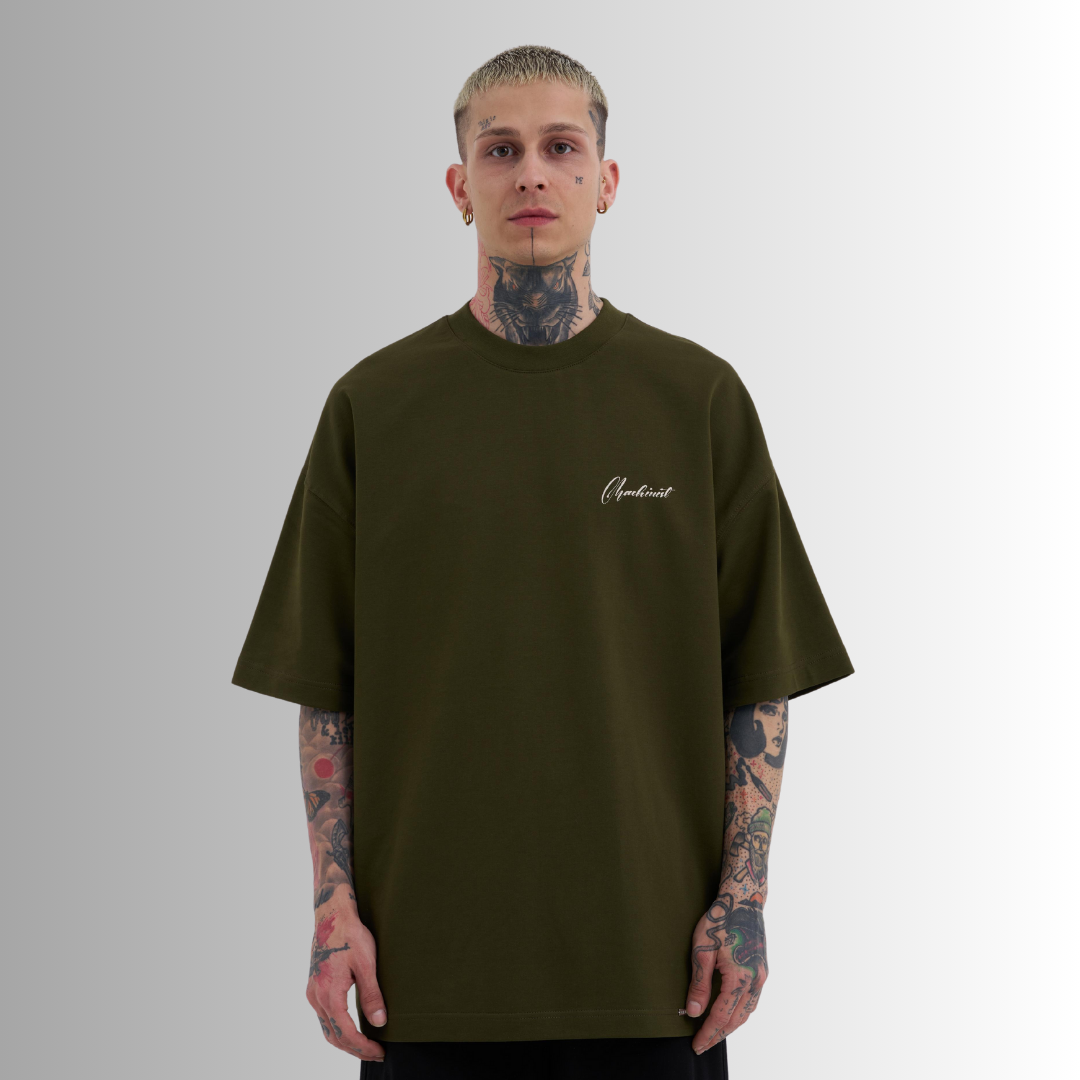 BIRDS PRINTED KHAKI TEE