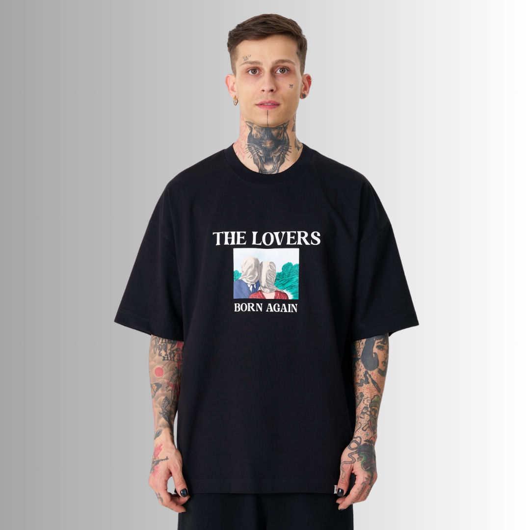 THE LOVERS PATCHED and PRINTED BLACK TEE