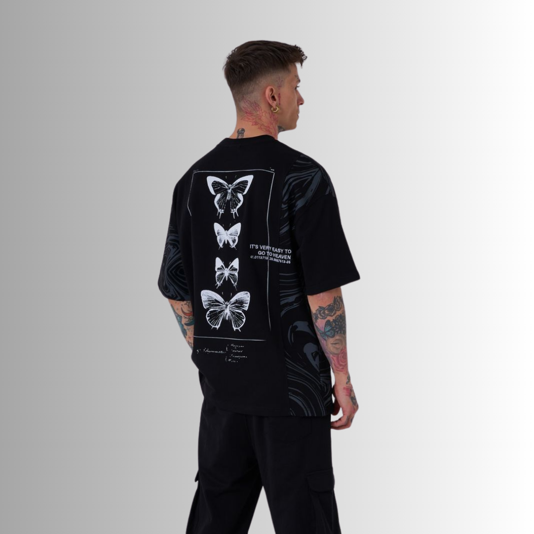 THE FIVE 5 PRINTED BLACK TEE