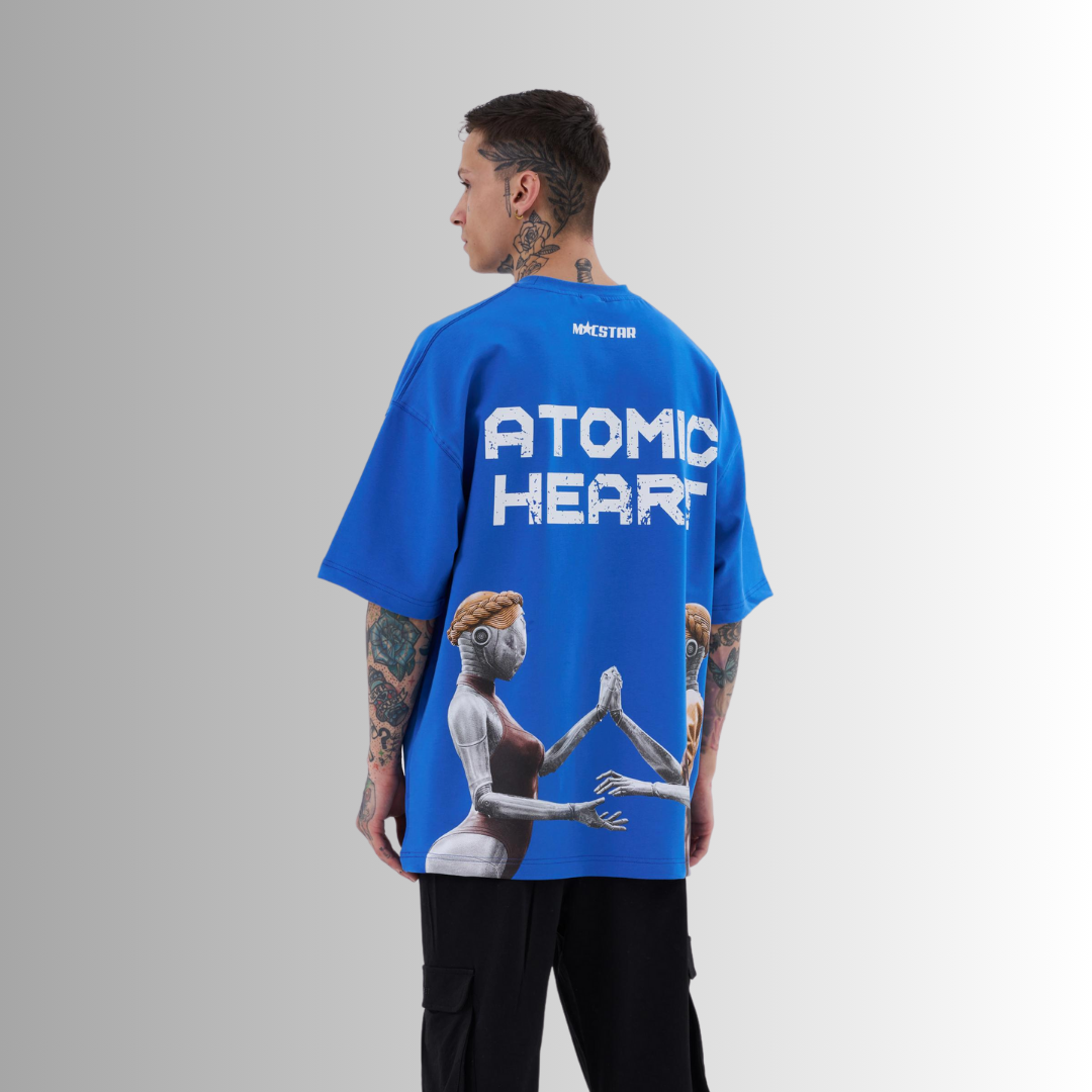 ATOMIC HEART PRINTED BLUE TEE