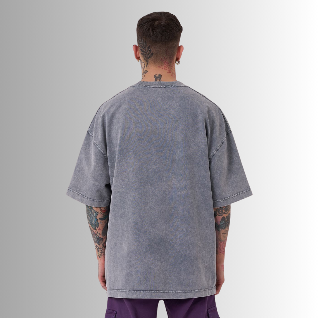 BORN AGAIN WASHED and  PRINTED GRAY TEE