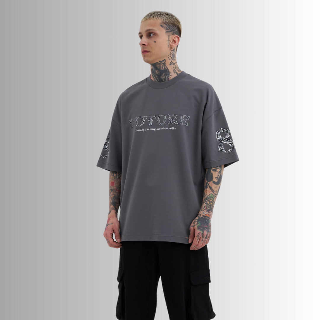 TRICOU PREMIUM OVERSIZE GRI 