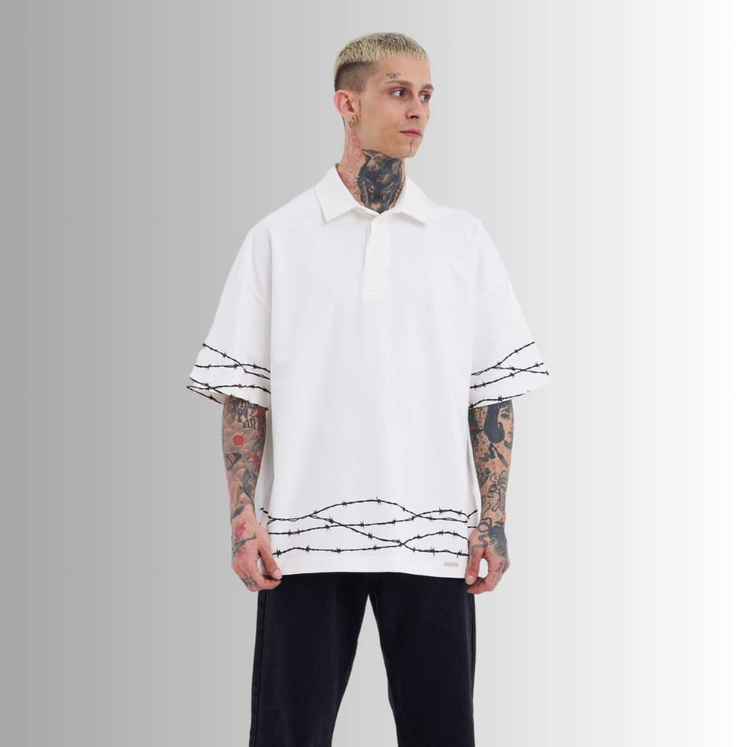 POLO  BARBED WIRE WHITE TEE