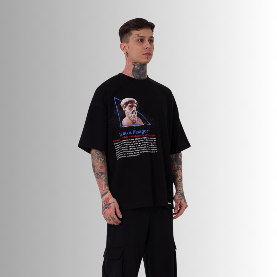 PISAGOR PATCHED and PRINTED BLACK TEE