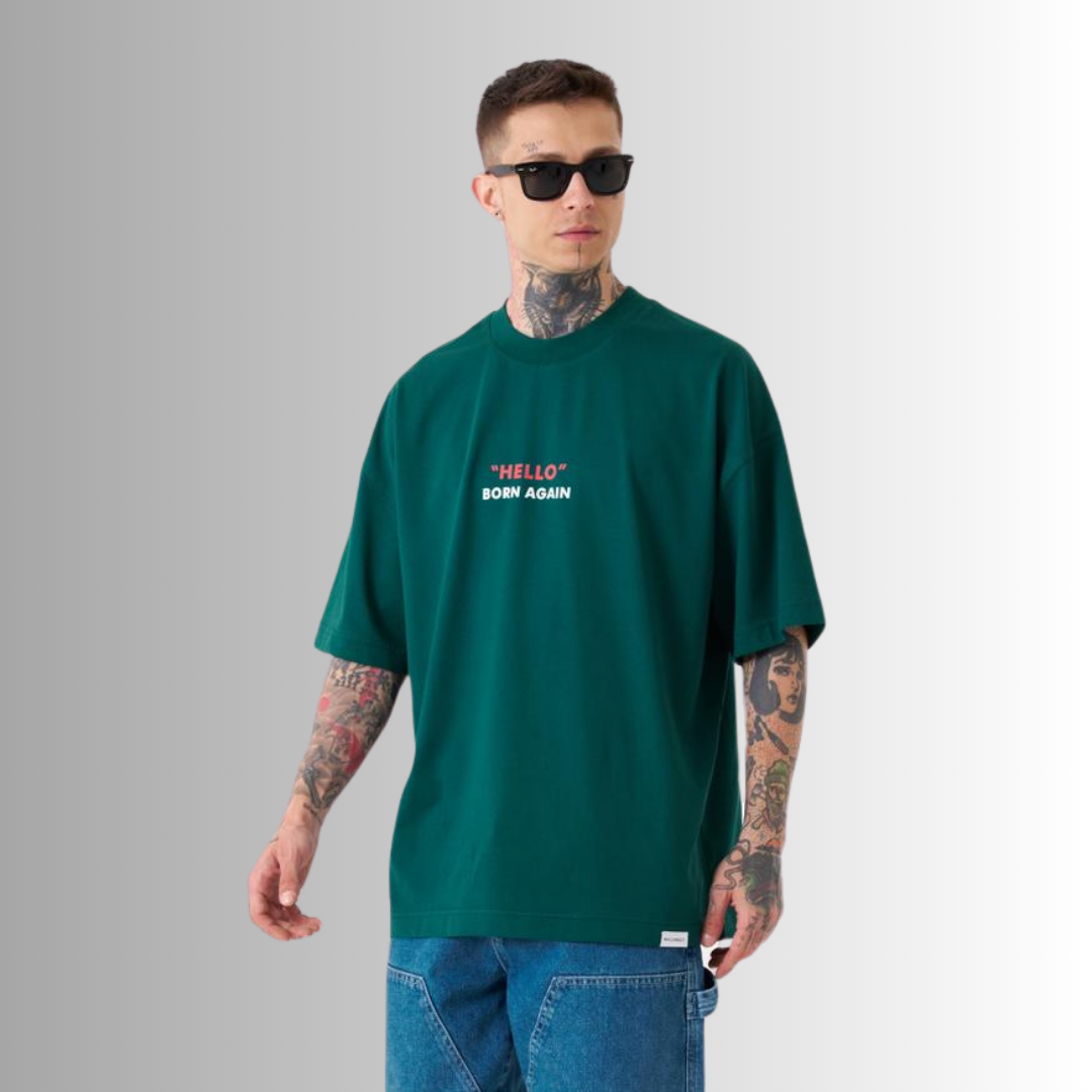 Scarface Printed Oversize Oil Green T-Shirt