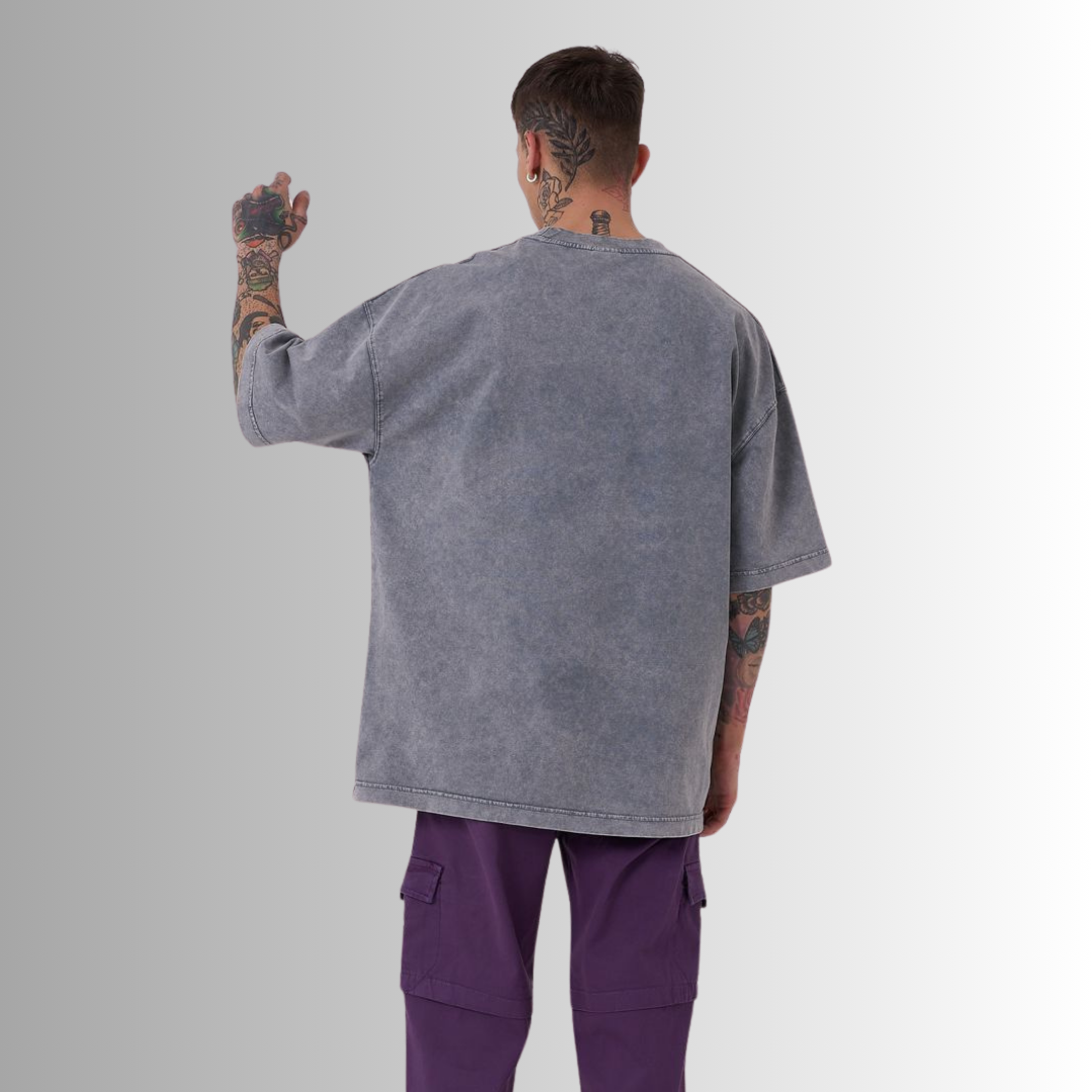 TRICOU PREMIUM OVERSIZE GRI DESCHIS 