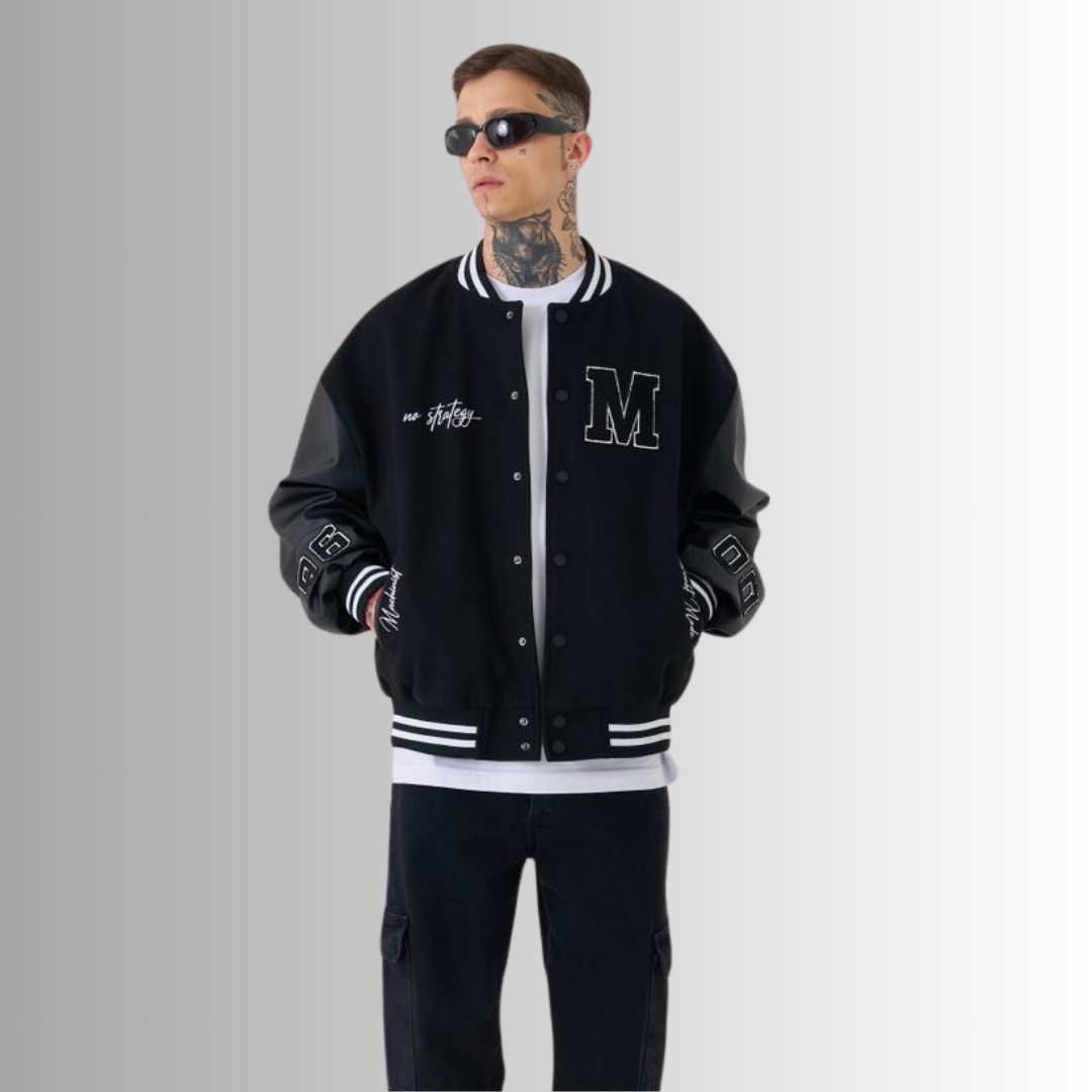 JACHETA BOMBER BRODATA NEGRU 