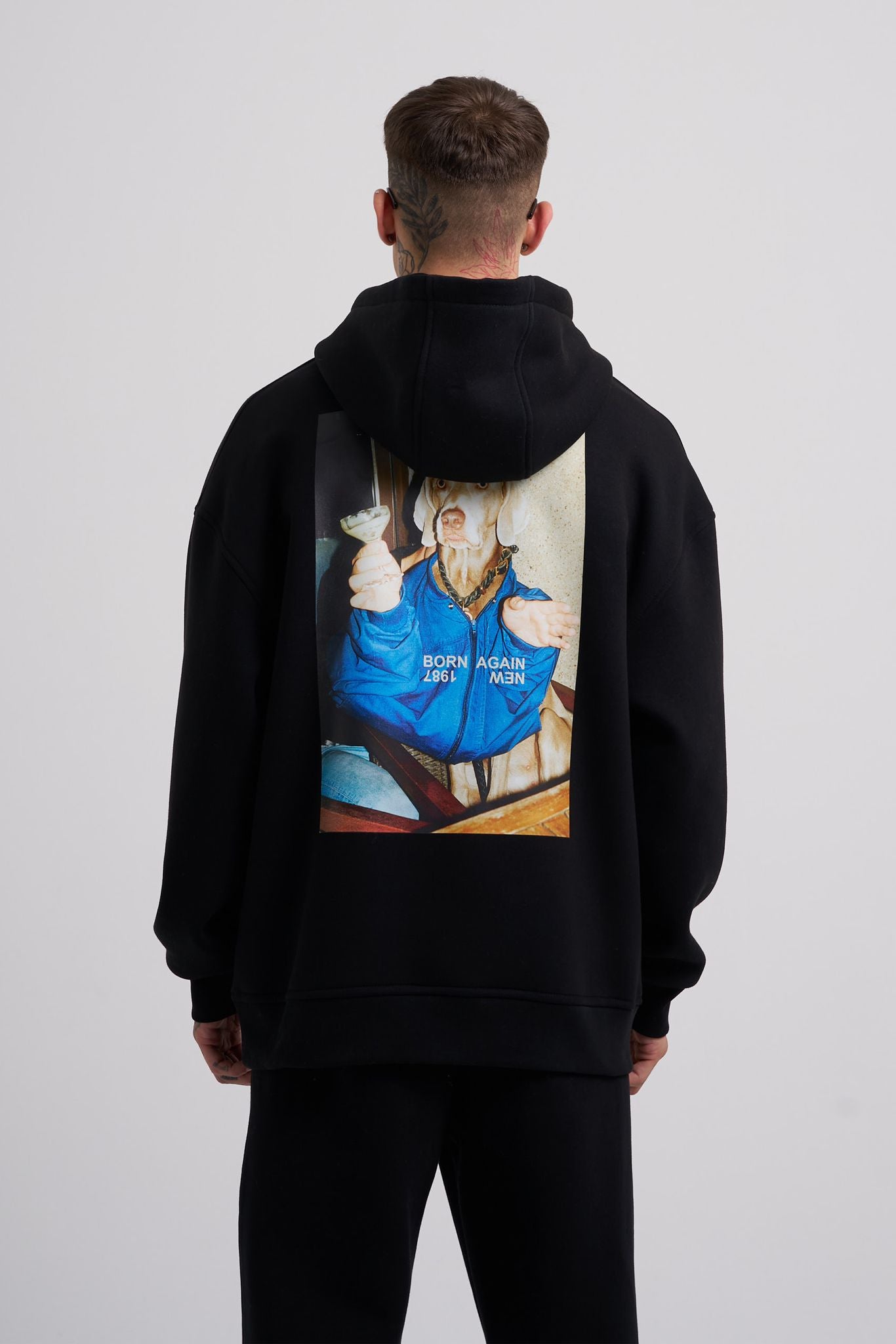 Born Again Doggy Black Oversize Hoodie