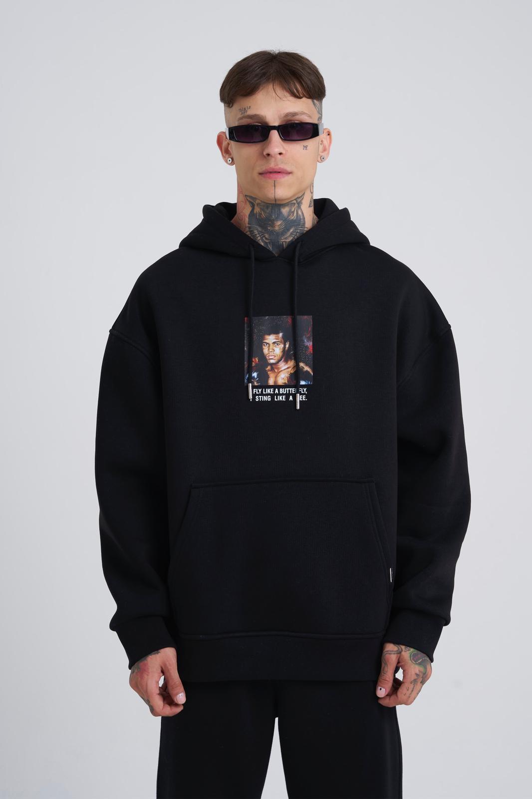 Muhammad Ali Black Oversize Hoodie