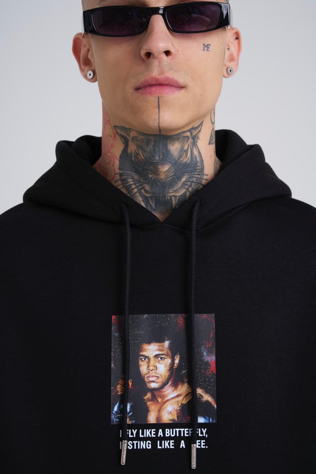 Muhammad Ali Black Oversize Hoodie