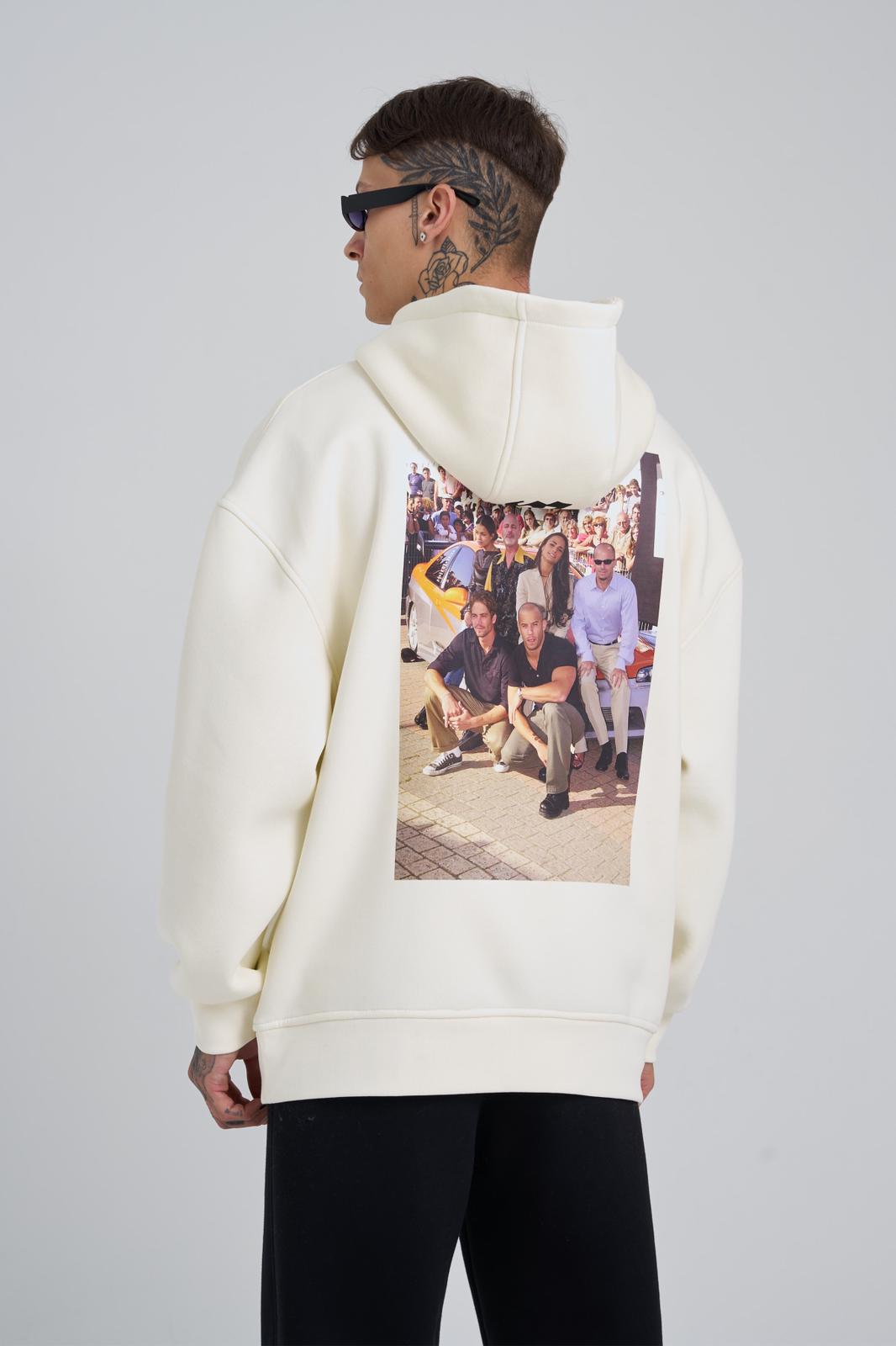 Fast and Furious White Oversize Hoodie