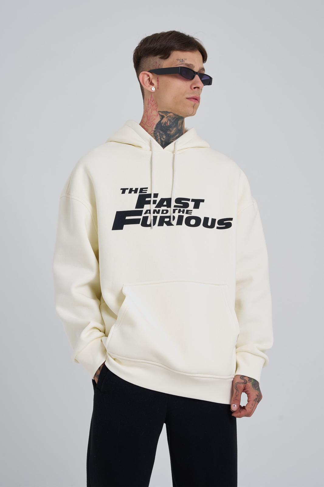 Fast and Furious White Oversize Hoodie