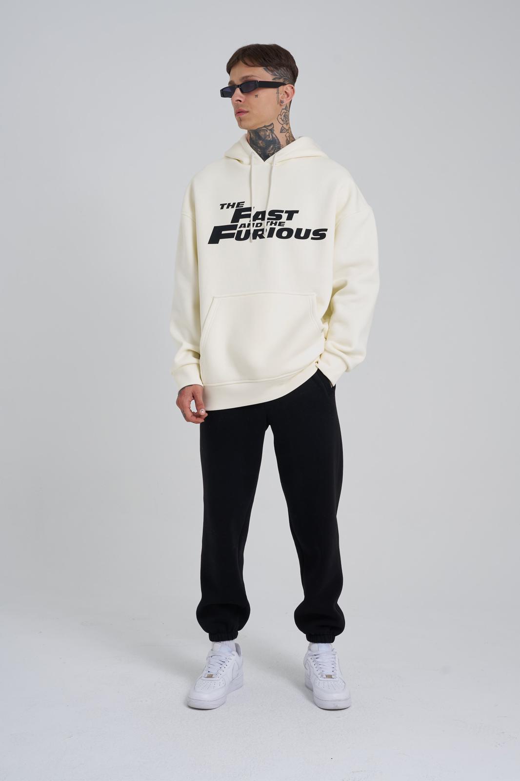 Fast and Furious White Oversize Hoodie