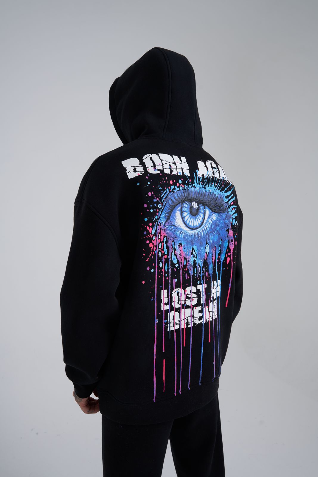 Lost in Dream Black Oversize Hoodie