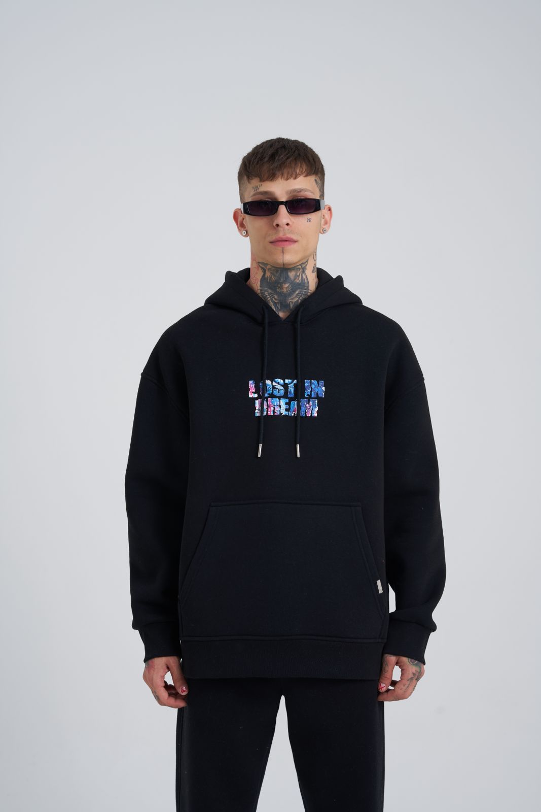 Lost in Dream Black Oversize Hoodie