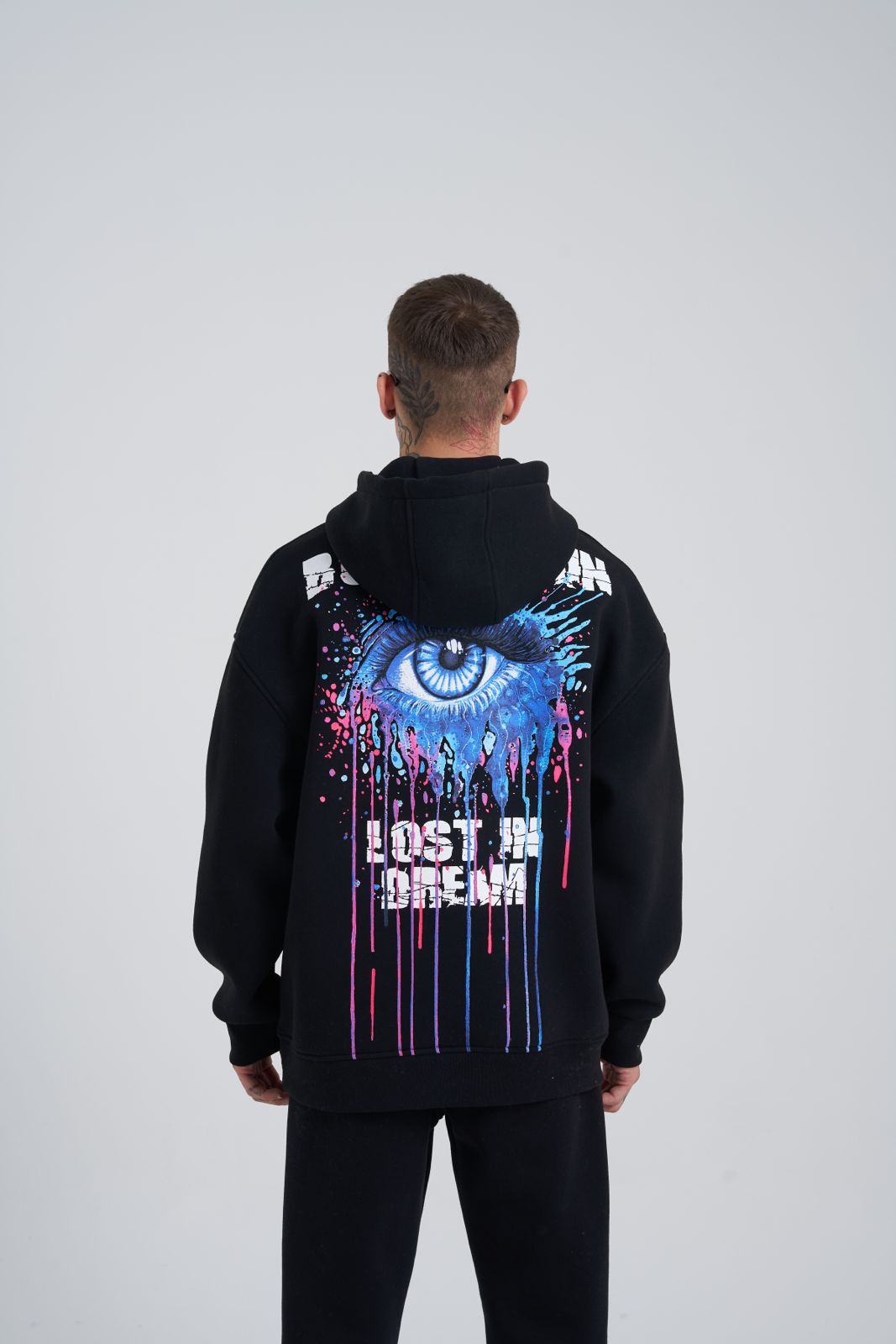 Lost in Dream Black Oversize Hoodie