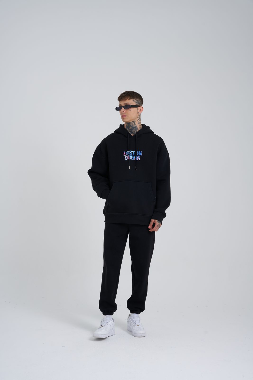 Lost in Dream Black Oversize Hoodie