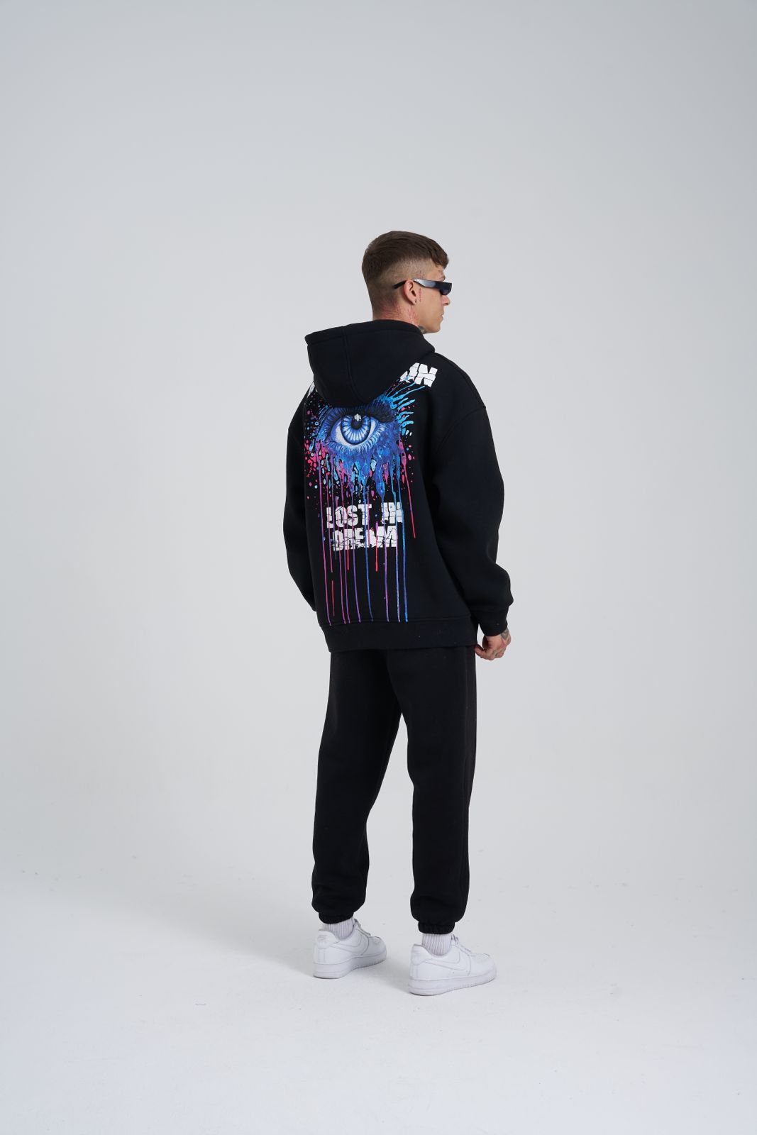 Lost in Dream Black Oversize Hoodie