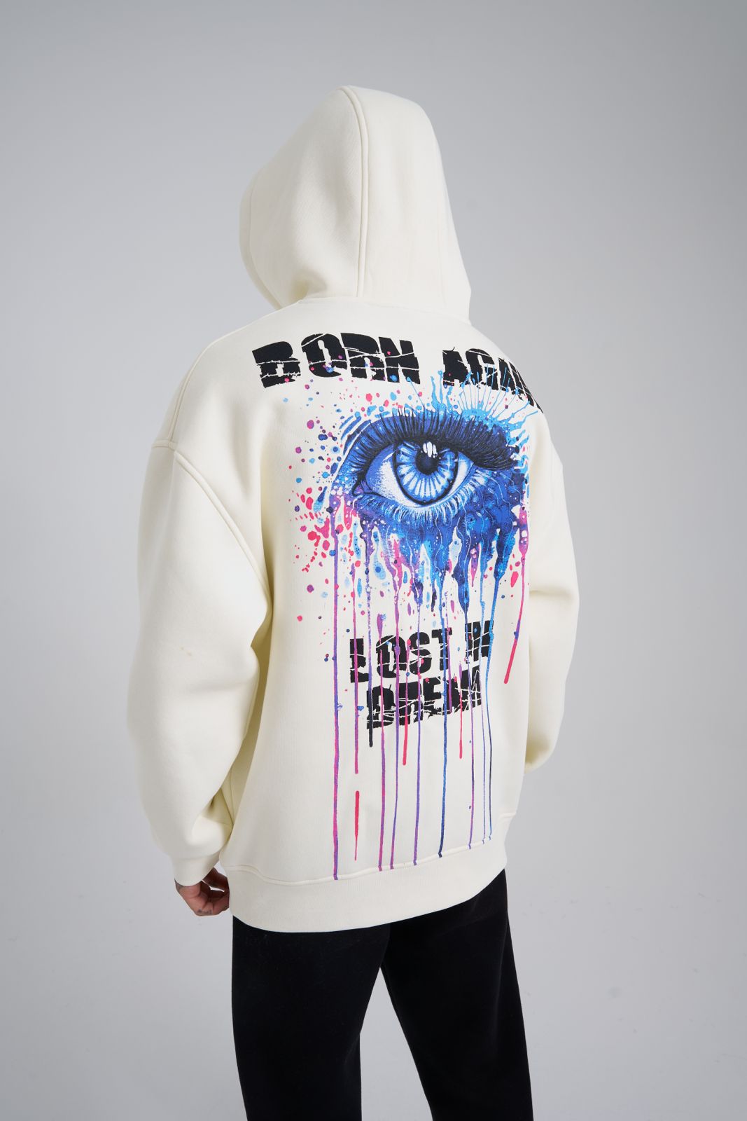 Lost in Dream White Oversize Hoodie