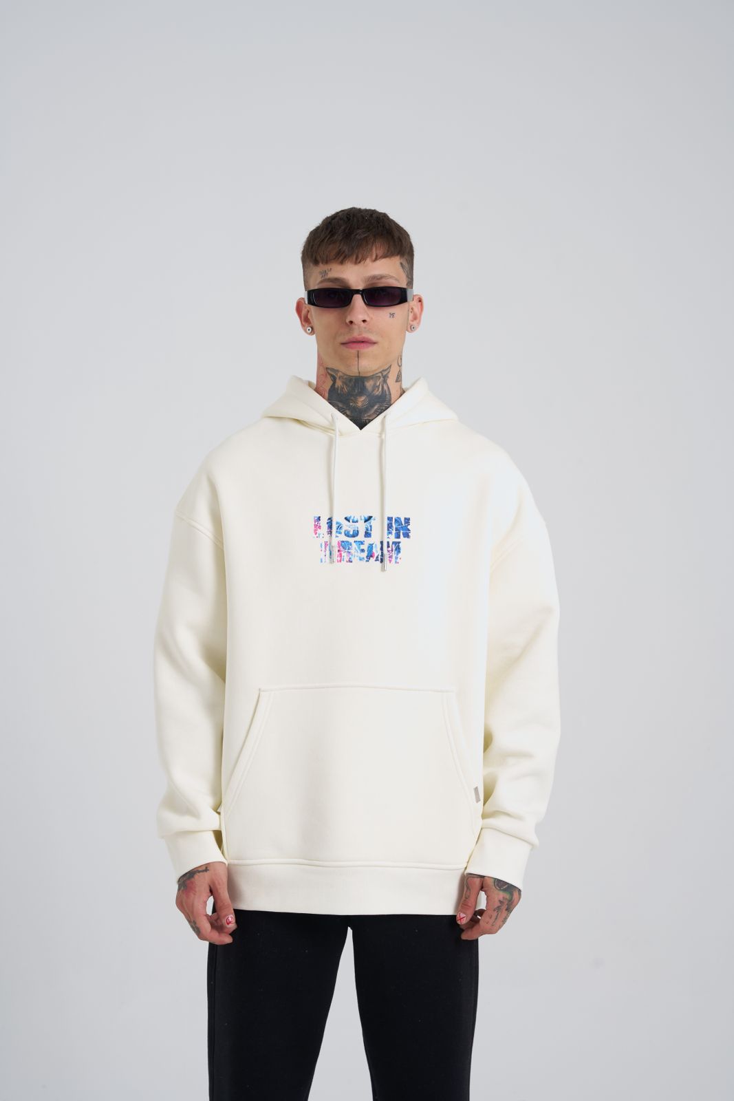 Lost in Dream White Oversize Hoodie