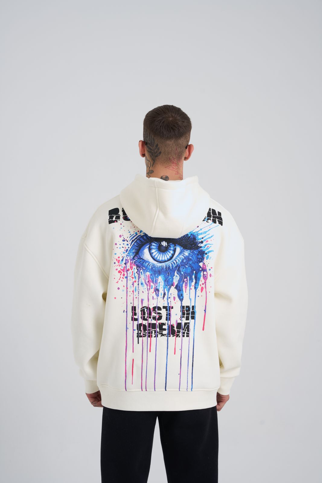 Lost in Dream White Oversize Hoodie