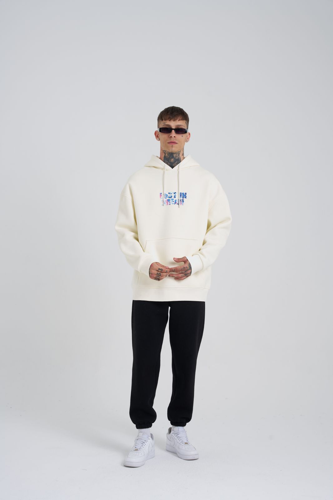 Lost in Dream White Oversize Hoodie