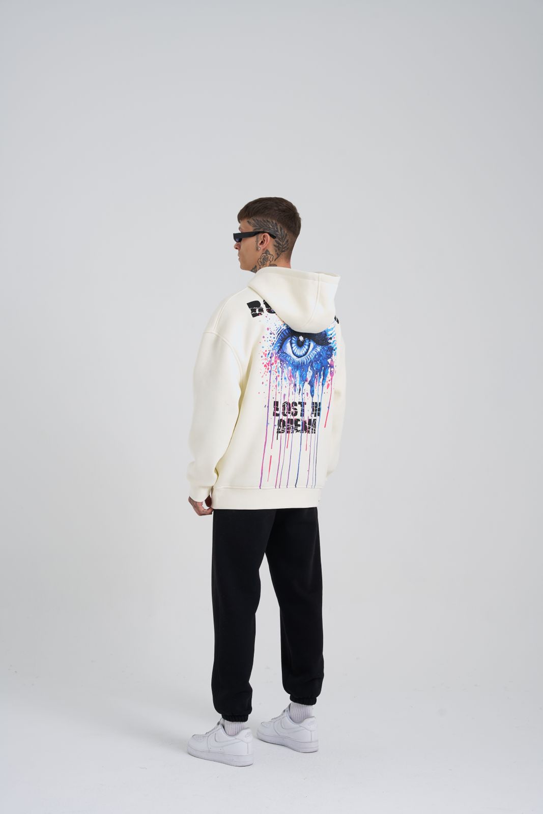 Lost in Dream White Oversize Hoodie