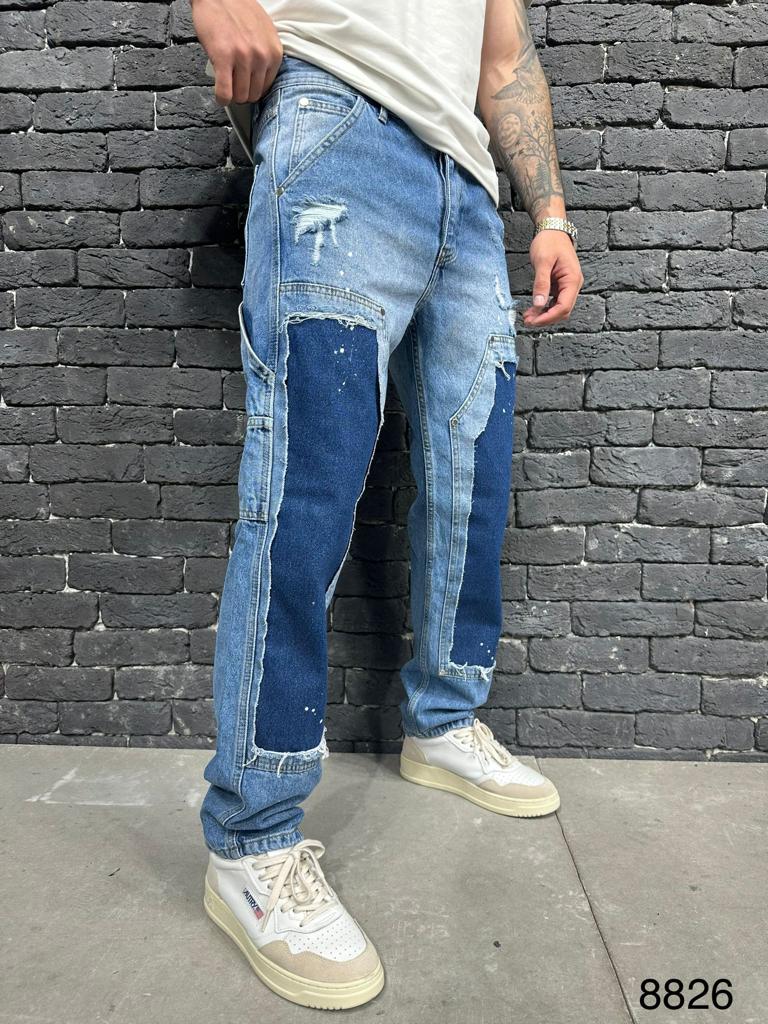 Relaxed Fit 2 Colors Destroyed Carpenter Jeans