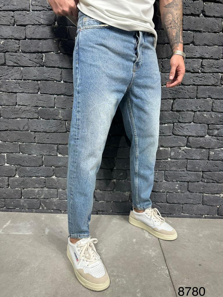 Relaxed Fit Random Blue Washed Jeans